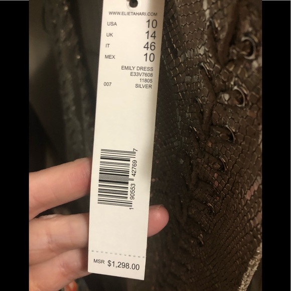 Tahari metallic snake embossed leather dress. BNWT - Picture 9 of 13